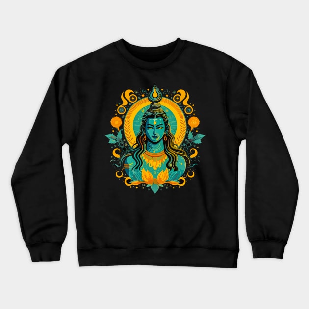 Hindu God Lord Shiva Worship Crewneck Sweatshirt by Lucifer